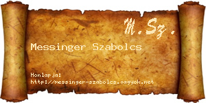 Messinger Szabolcs névjegykártya